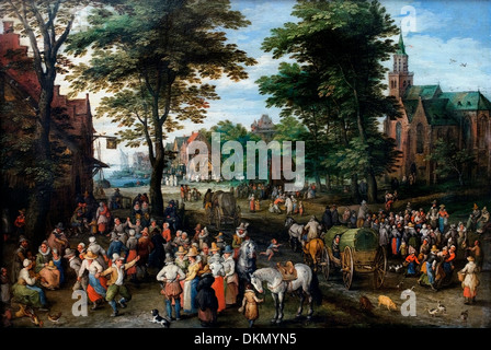 Fête de village Jan Brueghel l'ancien (1568-1625) Belgique flamande belge Banque D'Images