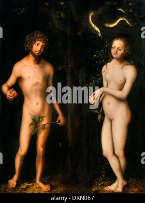 Adam et Eve de Lucas Cranach l'Ancien (1472-1553) Allemand Allemagne Banque D'Images