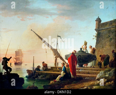 Le port de l'est à l'AUBE CLAUDE-Joseph Vernet (1714-1789) France Banque D'Images