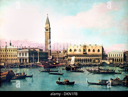 La Riva degli Schiavoni Piazza San Marco Venise Antonio Canaletto 1697-1768 Italie Italien Banque D'Images