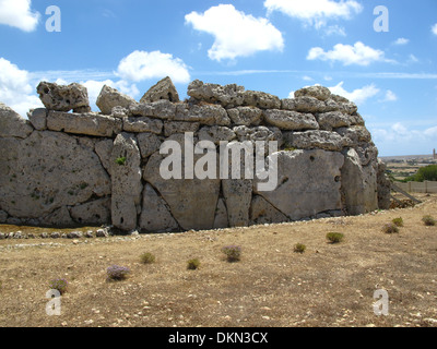 Temple Ggantija, Xaghra, GOZO, Malte Banque D'Images