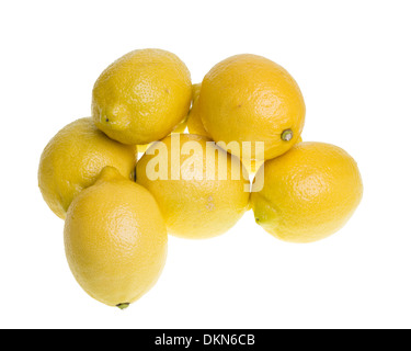 Groupe de citrons frais isolated on white Banque D'Images