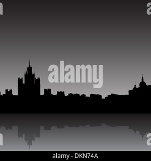 Moscow City skyline silhouette illustration Banque D'Images