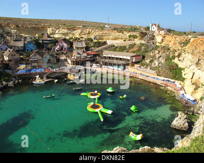 Popeye Village, l'île de Malte, Mediteran, mer, Europe, film, l'emplacement Banque D'Images