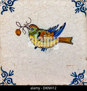 Oiseaux Oiseaux 1620-1650 carreaux carreaux Néerlandais Pays-Bas Hollande Museum Banque D'Images