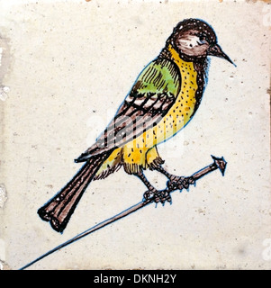 Oiseaux Oiseaux 1620-1650 carreaux carreaux Néerlandais Pays-Bas Hollande Museum Banque D'Images