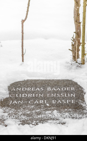 Tombe de l'ancienne faction armée rouge membres Andreas Baader, Gudrun ensslin, jan-carl raspe, dornhalden cimetière, Stuttgart Banque D'Images