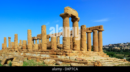 Temple de Junon Lacinia (450 BC), Vallée des Temples, Agrigente, Sicile, Italie Banque D'Images