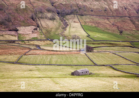 Chambre et pâturages in rural landscape Banque D'Images