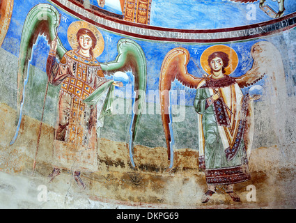 La peinture murale, église abbatiale, Sant'Angelo in Formis, Campanie, Italie Banque D'Images