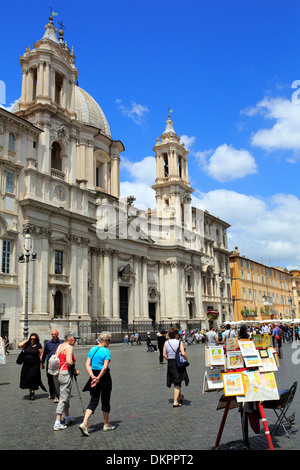 Église Sant'Agnese in Agone, Piazza Navona, Rome, Italie Banque D'Images