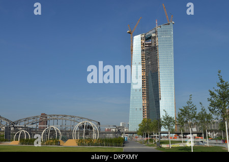 Neubau Europaeische Zentralbank EZB, Ostende, Frankfurt am Main, Hessen, Allemagne / Europäische Banque D'Images