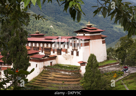 Trongsa Dzong, Bhoutan, prière, Hall tower Banque D'Images