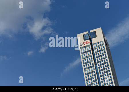 La Banque UBS, Bockenheimer Landstrasse, Opernturm, Frankfurt am Main, Hessen, Allemagne Banque D'Images