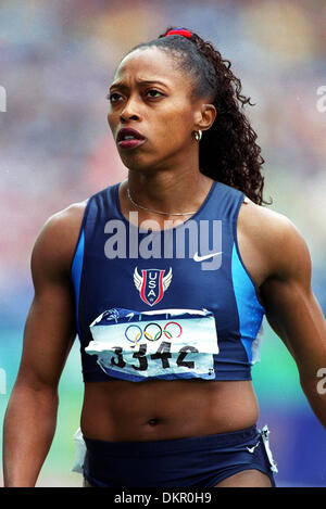 GAIL DEVERS.100 mètres haies, SYDNEY, AUSTRALIE.y.STADE OLYMPIQUE, SYDNEY, SYDNE.22/09/2000.H7F25 Banque D'Images