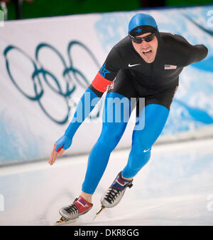 13 février 2010 - Vancouver, Colombie-Britannique, Canada - JEUX OLYMPIQUES DE PATINAGE DE VITESSE 5000M MENS - USA Médaille d'Hendrfick Le Tchad a terminé 11e dans la mens 5000 m au XXI Jeux Olympiques d'hiver de l'anneau de Richmond le 13 février 2010 à Vancouver, Colombie-Britannique. (Crédit Image : © Paul Kitagaki Jr./ZUMApress.com) Banque D'Images