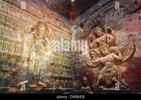 Bas-relief si Prasat Kravan Kambodia à Siem reap Banque D'Images