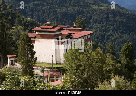 Trongsa Dzong, Bhoutan, surplombant la vallée de Rover Mangde Banque D'Images