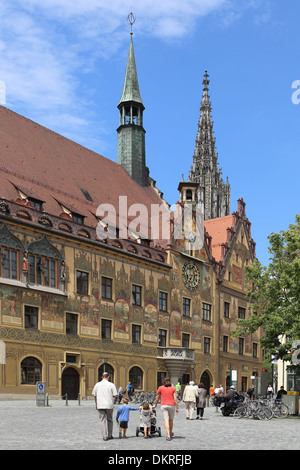 Ulm Rathaus Marktplatz Banque D'Images