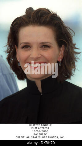 19 mai 2000 - Juliette Binoche actrice.film.19/05/2000.BA15B29C.CREDIT : crédit(Image : © Photos Globe/ZUMAPRESS.com) Banque D'Images