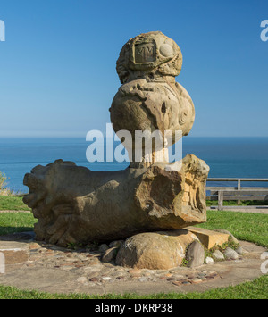 Millenium sculpture à Robin Hoods Bay Yorkshire UK Banque D'Images