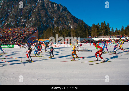 Bavière Allemagne Europe Haute-bavière Ruhpolding biathlon sport sports d'hiver l'hiver la coupe du monde de ski de neige Banque D'Images