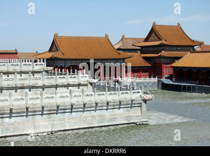 Paysages d'architecture à l'intérieur de la Cité Interdite à Beijing (Chine) Banque D'Images