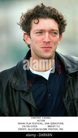 Le 29 septembre, 2000 - FILM FESTIVAL, SAN SEBASTIAN - Vincent Cassel.acteur.ESPAGNE.FILM FESTIVAL, SAN SEBASTIAN,.29/09/2000.BB95F11C.CREDIT : crédit(Image : © Photos Globe/ZUMAPRESS.com) Banque D'Images