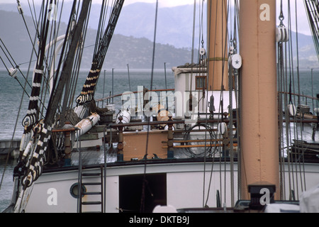 Le Balclutha, ch. 1886 navire gréé en carré, San Francisco Maritime National Historic Park, San Francisco, Californie Banque D'Images