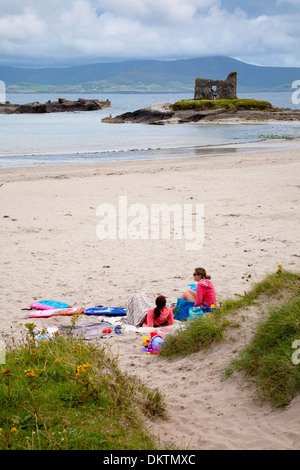 Plage de Ballinskelligs. Skellig ring, Iveragh. Le comté de Kerry, Irlande, Europe. Banque D'Images