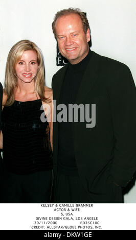 30 novembre 2000 - CONCEPTION DIVINE GALA, Los Angele - Kelsey Grammer et Camille.ACTEUR ET FEMME.S, USA.CONCEPTION DIVINE GALA, Los Angele.30/11/2000.BD35C10C.CREDIT : crédit(Image : © Photos Globe/ZUMAPRESS.com) Banque D'Images