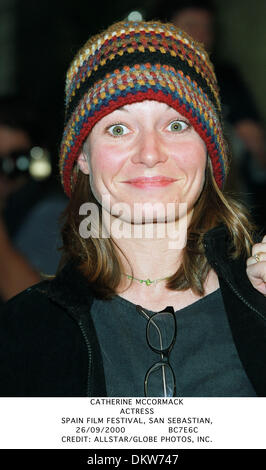 Le 26 septembre, 2000 - FILM FESTIVAL, SAN SEBASTIAN - CATHERINE MCCORMACK.ACTRICE.ESPAGNE.FILM FESTIVAL, SAN SEBASTIAN,.26/09/2000.BC7E6C.Crédit Crédit :(Image : © Photos Globe/ZUMAPRESS.com) Banque D'Images