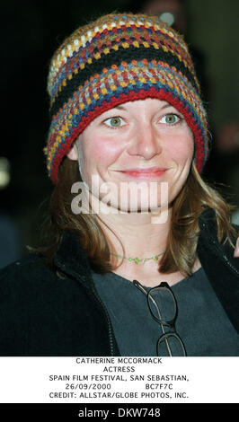 Le 26 septembre, 2000 - FILM FESTIVAL, SAN SEBASTIAN - CATHERINE MCCORMACK.ACTRICE.ESPAGNE.FILM FESTIVAL, SAN SEBASTIAN,.26/09/2000.BC7F7C.CREDIT : crédit(Image : © Photos Globe/ZUMAPRESS.com) Banque D'Images