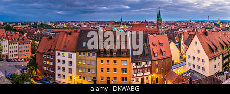 Nuremberg, Allemagne cityscape panorama. Banque D'Images