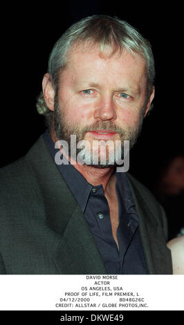 4 décembre 2000 - LA PREUVE DE LA VIE, PREMIER FILM, L'ACTEUR - DAVID MORSE..OS Angeles, USA.LA PREUVE DE LA VIE, PREMIER FILM, L.04/12/2000.BD48G26C.CREDIT : crédit(Image : © Photos Globe/ZUMAPRESS.com) Banque D'Images