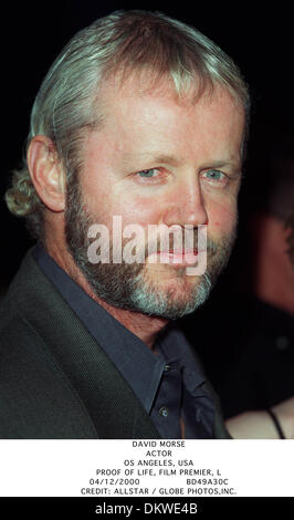 4 décembre 2000 - LA PREUVE DE LA VIE, PREMIER FILM, L'ACTEUR - DAVID MORSE..OS Angeles, USA.LA PREUVE DE LA VIE, PREMIER FILM, L.04/12/2000.BD49A30C.CREDIT : crédit(Image : © Photos Globe/ZUMAPRESS.com) Banque D'Images