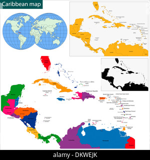 Carte des Caraïbes Banque D'Images