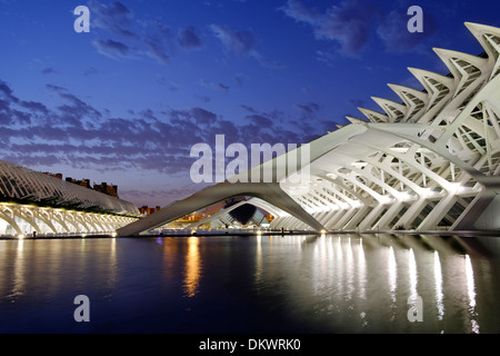 Par l'architecture de Santiago Calatrava, Museo de las Ciencias Príncipe Felipe, Ciudad de las Artes y las Ciencias, Valencia, Espagne Banque D'Images