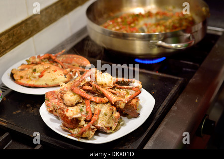 Préparation du riz au homard Banque D'Images