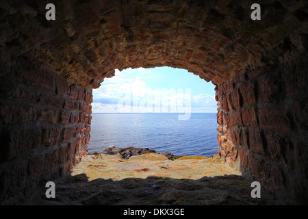 Vue détaillée de l'île fort Christiansoe Bornholm dans la mer Baltique Danemark Scandinavie Europe Banque D'Images