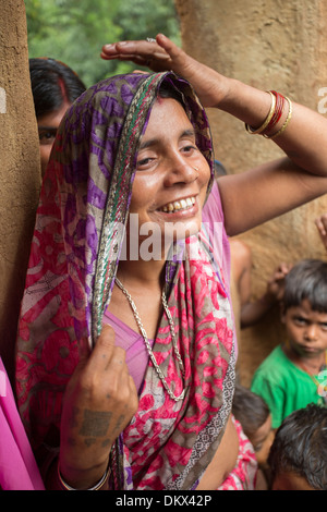 Femme dans l'État du Bihar, Inde Banque D'Images