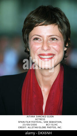 23 septembre 2000 - FILM FESTIVAL, SAN SEBASTIAN - AITANA SANCHEZ GIJON-actrice..ESPAGNE.FILM FESTIVAL, SAN SEBASTIAN,.23/09/2000.BC11E24C.CREDIT : crédit(Image : © Photos Globe/ZUMAPRESS.com) Banque D'Images