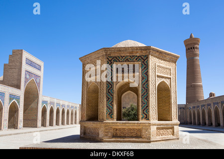 Des capacités en cour de mosquée Kalon, également connu sous le nom de mosquée Kalyan Minaret Kalon, et, Boukhara, Ouzbékistan Banque D'Images