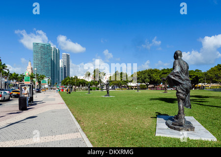 Bayfront Park sur Biscayne Boulevard dans le centre-ville de Miami, Floride, USA Banque D'Images