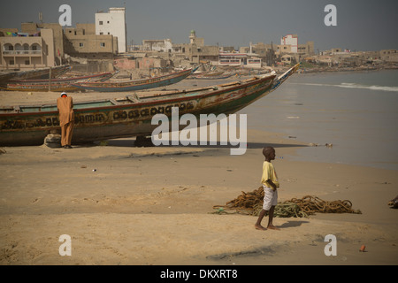 Yaf village de pêcheurs - Dakar, Sénégal, Afrique de l'Ouest. Banque D'Images