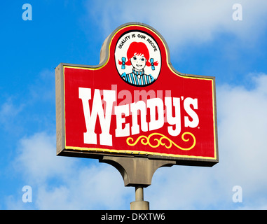 Wendy's restaurant sign, Florida, USA Banque D'Images