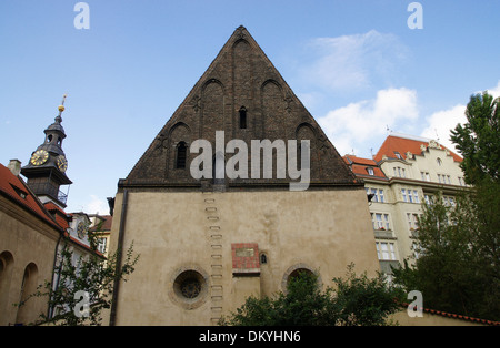 République tchèque. Prague. Ancien Nouvelle Synagogue. Gothique, 13ème siècle. Quatrer juif (Josefov). Est la plus ancienne synagogue active Europe Banque D'Images