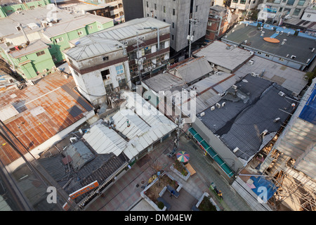 Vue supérieure de l'édifice de la ville de Séoul - Seoul, Corée du Sud Banque D'Images