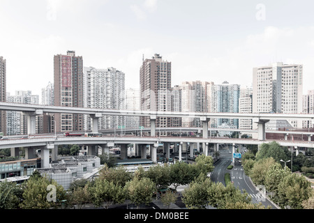 Nanpu Bridge, Nanshi, Shanghai, Chine Banque D'Images