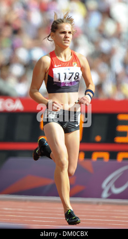 Women's 400m T37 série 1 2 Chaleur Maike Hausberger (GER) en action lors du Jour 8 du Stade olympique des Jeux Paralympiques de Londres 2012 Banque D'Images